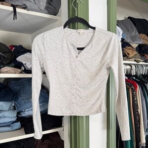 Sincerely Jules Light Gray Button-Up Blouse